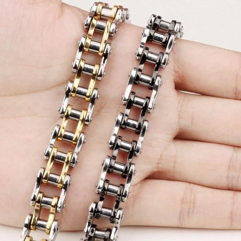 large bangles for women-Biker Chain Bracelet Bracelet Link Chain Fashion Bangles Jewelry