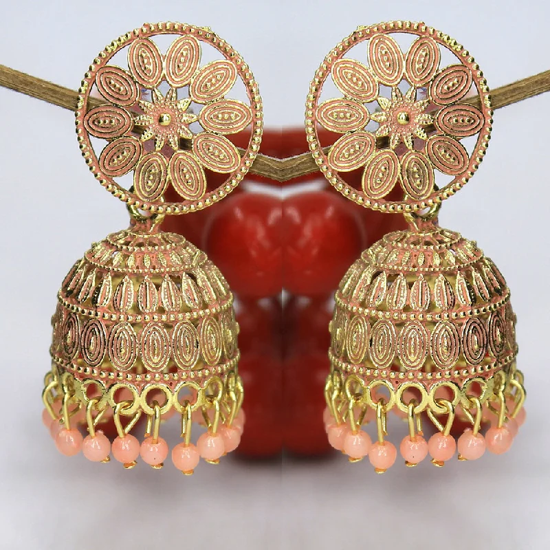 statement hoop earrings for women-Mahavir Gold Plated Meenakari Jhumki Earrings