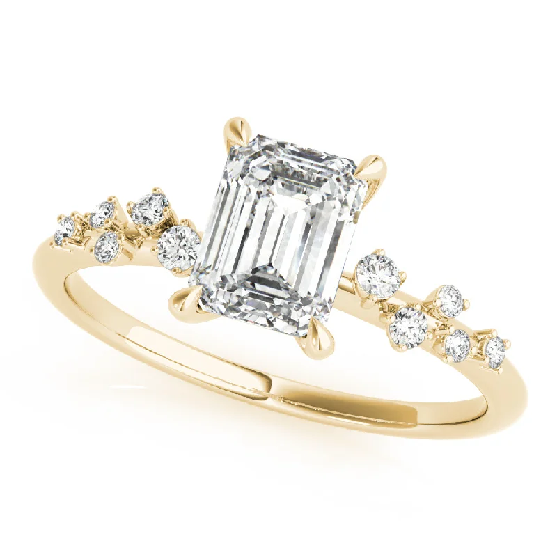 platinum diamond engagement rings-Ivy Emerald Cut Diamond Engagement Ring Setting