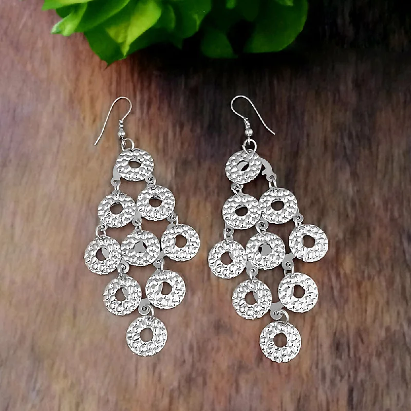 exclusive earrings for women-Urthn Oxidised Plated Designer Dangler Earrings