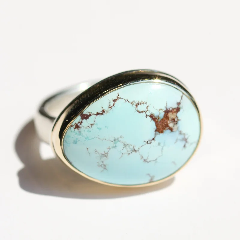 precious gemstone rings for women-Kazakhstani Turquoise  Ring