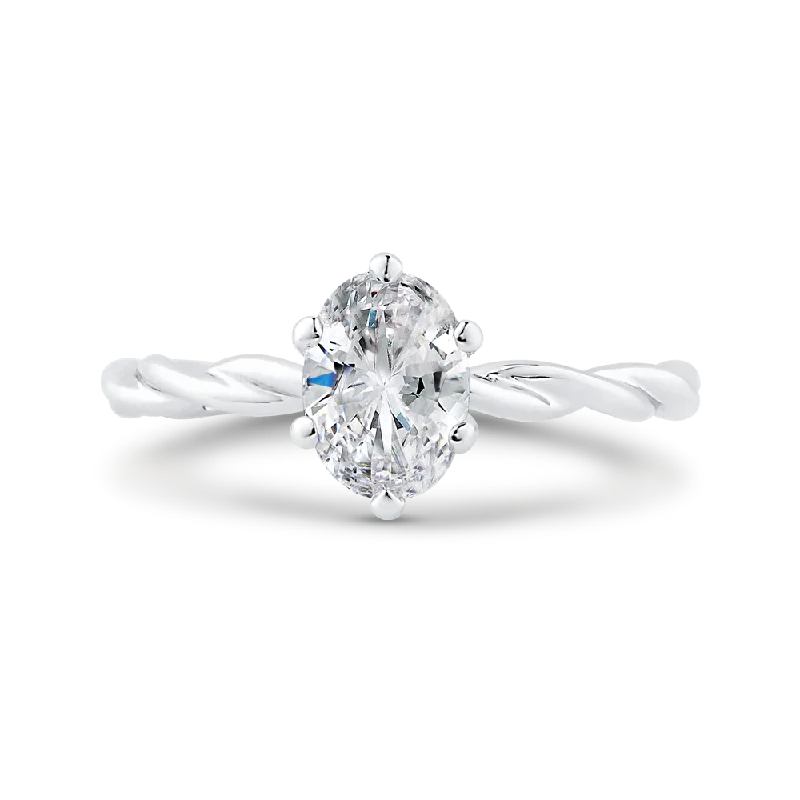 stunning engagement rings-14K White Gold Solitaire Engagement Ring (Semi-Mount)