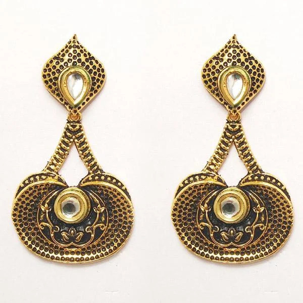 boho earrings for women-The99jewel Austrian Stone Gold plated Dangler Earrings - 1307218