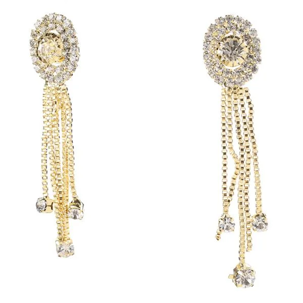 long drop earrings for women-Tip Top Fashions Gold Plated Austrian Stone Dangler Earrings - 1306104