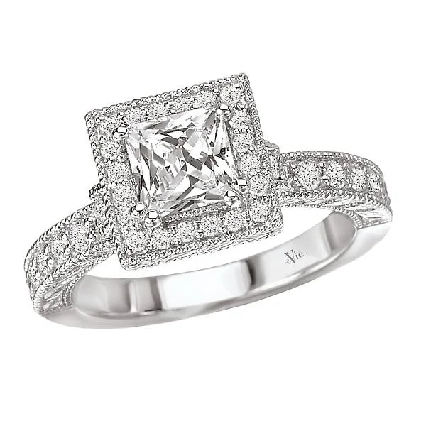 engagement rings for her-Halo Semi-Mount Diamond Ring