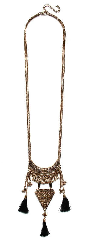 long necklaces for women-Tribal Princess Tassel Necklace